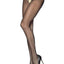 Leg Avenue Sheer Nylon Crotchless Pantyhose - Black - Plus Size/Queen