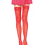 Leg Avenue Sheer Nylon Thigh High with Lace Top - Red - One Size
