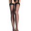 Leg Avenue Sheer Thigh High with Lace Garter Belt - Black - Plus Size/Queen - 2pc