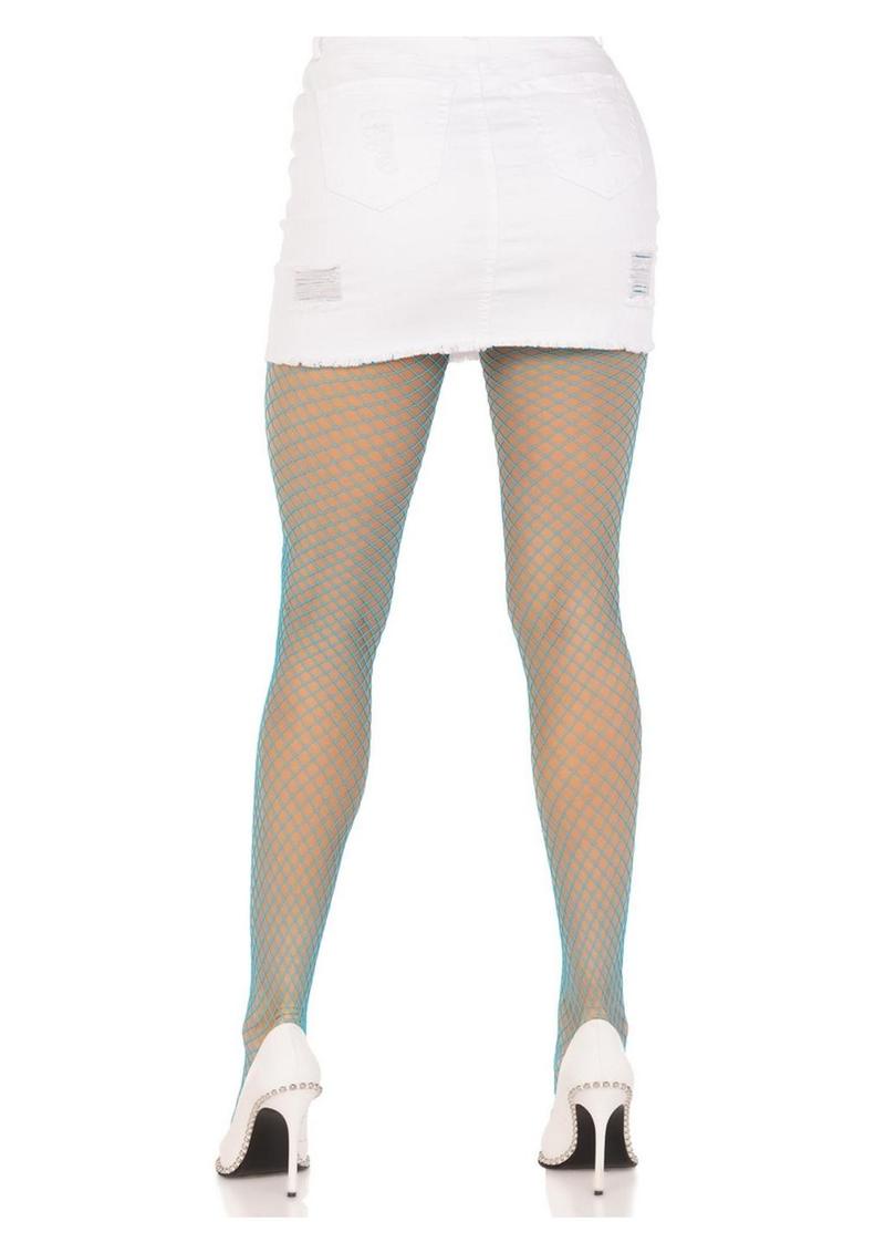 Leg Avenue Spandex Industrial Net Tights - Neon Blue - One Size