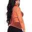 Leg Avenue Spandex Long Sleeved Industrial Net Shirt - Coral/Orange - One Size