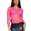 Leg Avenue Spandex Long Sleeved Industrial Net Shirt - Neon Pink/Pink - One Size