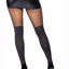 Leg Avenue Spandex Opaque Cross Pantyhose with Sheer Thigh Accent - Black - One Size