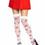 Leg Avenue Spandex Sheer Polka Dot Cherry Thigh Highs - Red/White - One Size