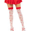 Leg Avenue Spandex Sheer Polka Dot Mushroom Thigh Highs