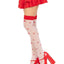 Leg Avenue Spandex Sheer Polka Dot Mushroom Thigh Highs - Red/White - One Size