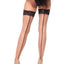 Leg Avenue Stay Up Lace Top Backseam Fishnet Thigh High - Black/Nude - One Size