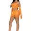 Leg Avenue Strappy Lace Tube Dress and Matching Gloves - Orange - One Size - 2 Pieces