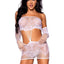 Leg Avenue Strappy Lace Tube Dress and Matching Gloves
