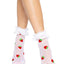 Leg Avenue Strawberry Polka Dot Ruffle Top Anklets - Red/White - One Size