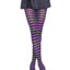 Leg Avenue Striped Tights - Black/Purple - Plus Size/Queen