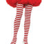 Leg Avenue Striped Tights - Red/White - Plus Size/Queen
