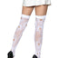 Leg Avenue Sugar Skull Net Thigh Highs - White - One Size