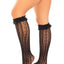 Leg Avenue Sweetheart Knit Knee Highs with Lace Ruffle Cuff