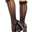 Leg Avenue Sweetheart Knit Knee Highs with Lace Ruffle Cuff