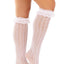 Leg Avenue Sweetheart Knit Knee Highs with Lace Ruffle Cuff