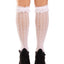 Leg Avenue Sweetheart Knit Knee Highs with Lace Ruffle Cuff