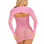 Leg Avenue Sweetheart Striped Tube Dress and Matching Shrug with Keyhole and Mini Bow Detail