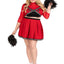 Leg Avenue Varsity Babe Set Crop Top with Cheer Logo, Pleated Skirt, and Pom Poms (3 Piece) - 1x/2x