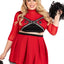 Leg Avenue Varsity Babe Set Crop Top with Cheer Logo, Pleated Skirt, and Pom Poms - Red - 3XLarge/4XLarge - 3 Piece