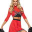 Leg Avenue Varsity Babe Set Crop Top with Cheer Logo, Pleated Skirt, and Pom Poms