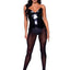 Leg Avenue Vinyl Boned Bodysuit - Black - Large