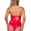 Leg Avenue Vinyl Boned Bodysuit - Red - Medium