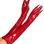 Leg Avenue Vinyl Claw Gloves - Black/Red - Medium