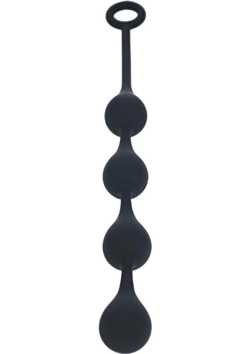 Levelz Waterdrop Silicone Anal Balls - Black - Medium - 30mm