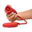 Lickgasm Magic Kiss Kissing Rechargeable Silicone Clitoral Stimulator with Thrusting Vibrator - Red