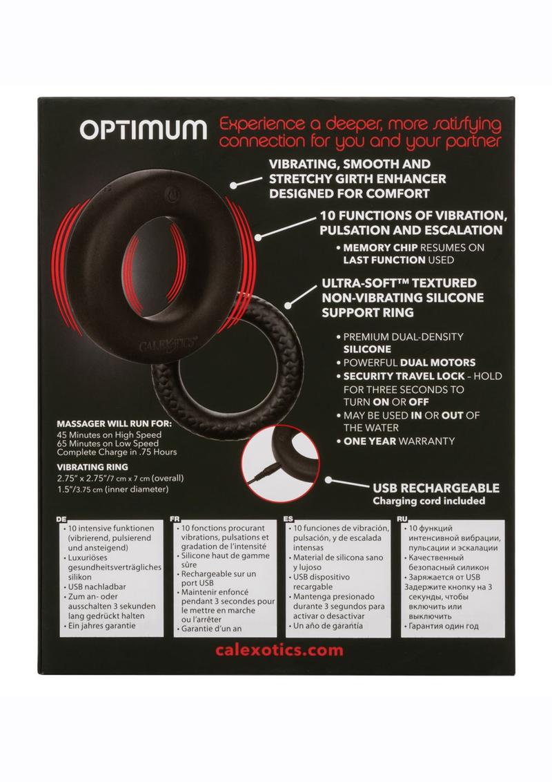 Link Up Optimum Rechargeable Silicone Cock Ring - Black