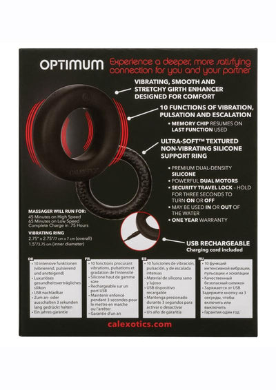Link Up Optimum Rechargeable Silicone Cock Ring - Black