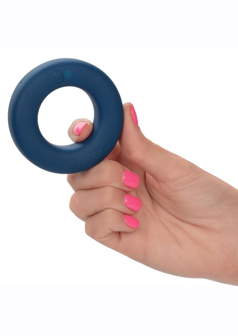 Link Up Optimum Rechargeable Silicone Cock Ring - Blue