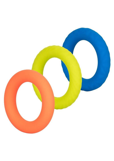 Link Up Ultra Soft Climax Silicone Cock Ring - Assorted Colors - 3 Pieces/Set
