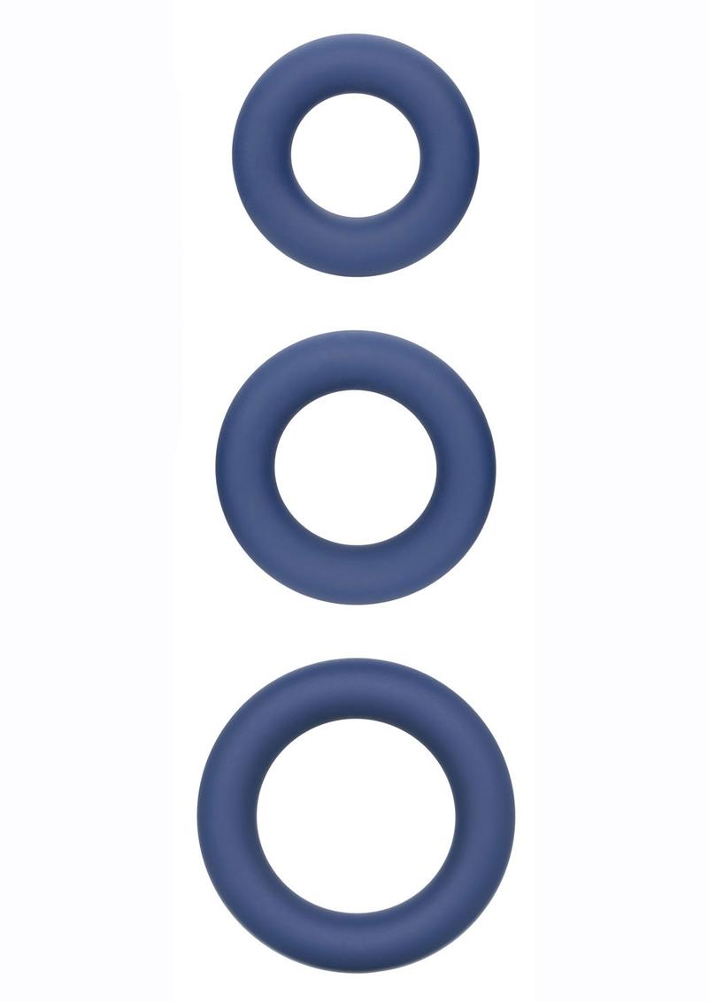 Link Up Ultra Soft Elite Set Silicone Cock Rings - Blue - Set Of 3