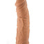 Lock On Argonite Dildo with Suction Cup Adapter - Caramel - 8in