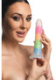 Lollicock Glow In The Dark Rainbow Silicone Dildo - Glow In The Dark/Multicolor - 7in