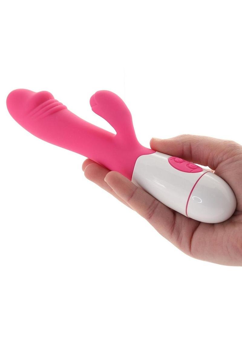 Lotus Sensual Massager #1 Silicone Rabbit Vibrator - Pink/White