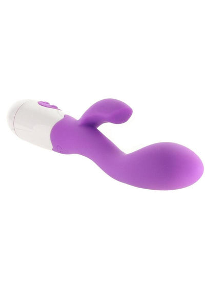 Lotus Sensual Massager #2 Silicone Rabbit Vibrator - Purple/White