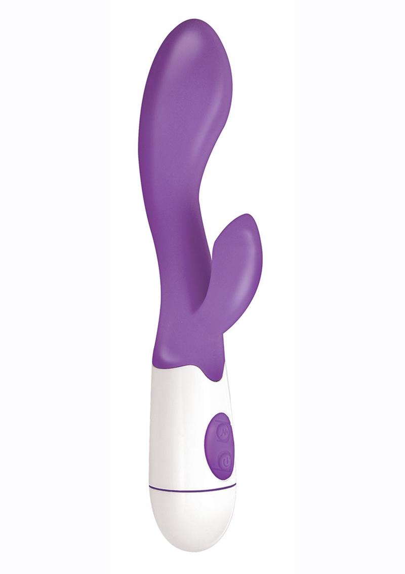 Lotus Sensual Massager #2 Silicone Rabbit Vibrator - Purple/White