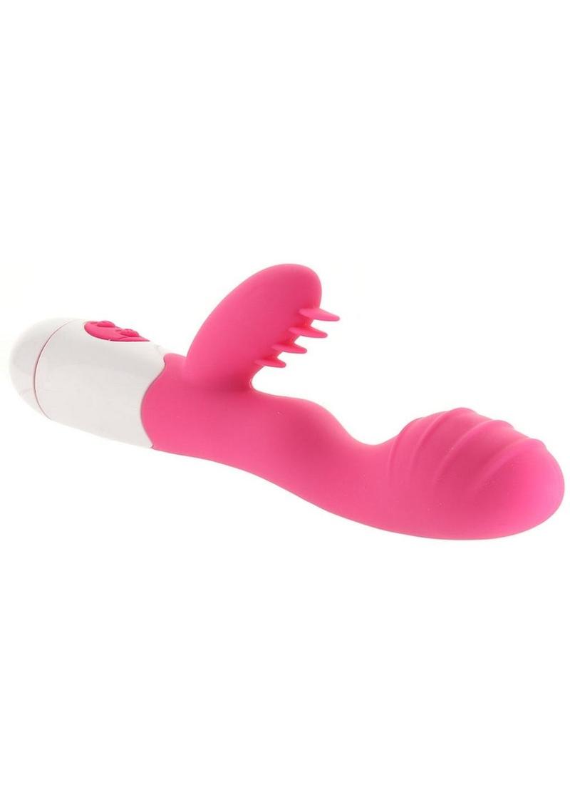 Lotus Sensual Massager #3 Silicone Rabbit Vibrator - Pink/White