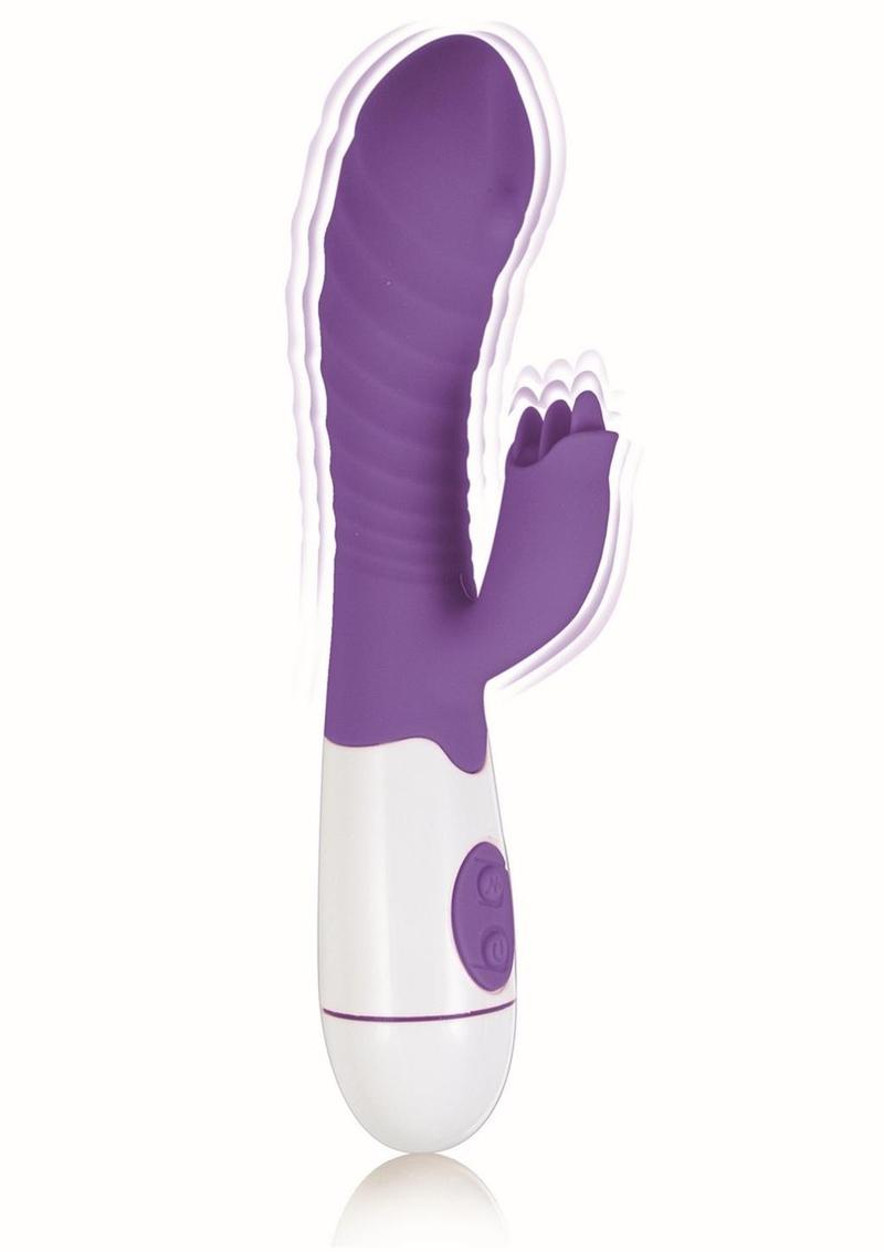 Lotus Sensual Massager #5 Silicone Rabbit Vibrator - Purple/White