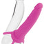 Love Rider Silicone Dual Penetrator Dildo Cock Ring - Pink