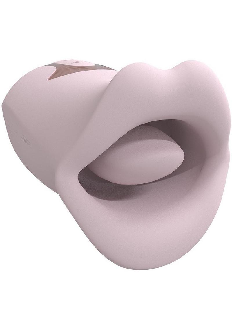 Loveline Kiss 10 Speed Silicone Rechargeable Suction and Vibrating Mouth - Pink