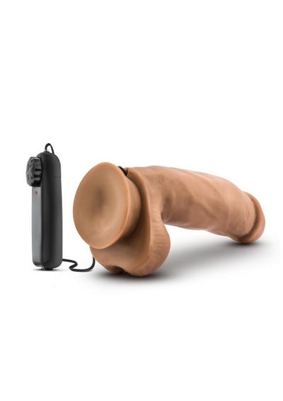 Loverboy Mma Fighter Vibrating Cock with Balls - Brown/Caramel - 7in