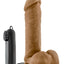 Loverboy Soccer Champ Vibrating Dildo with Balls - Brown/Caramel - 8in