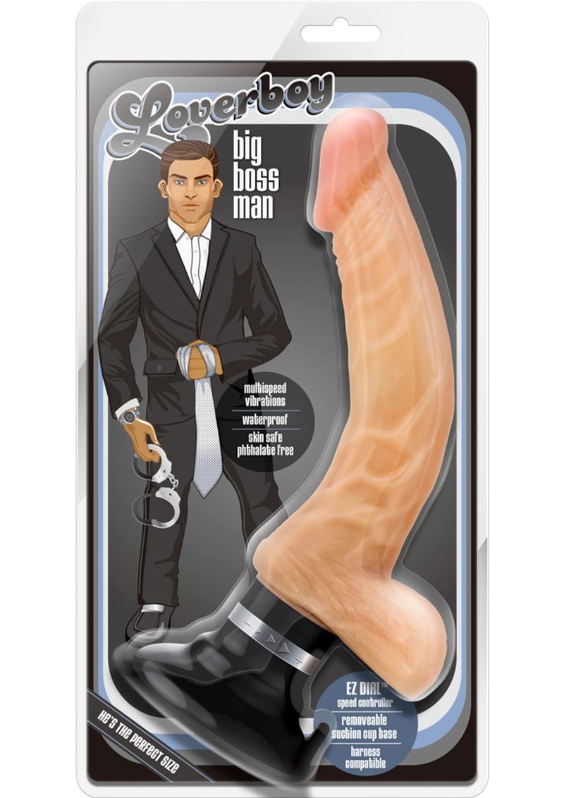 Loverboy The Boss Man Vibrating Dildo with Balls - Vanilla - 10.5in