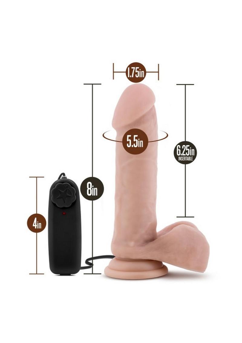 Loverboy The Goalie Vibrating Dildo with Balls - Flesh/Vanilla - 8in