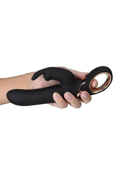 Lush Victoria Rechargeable Silicone Rabbit Vibrator - Black