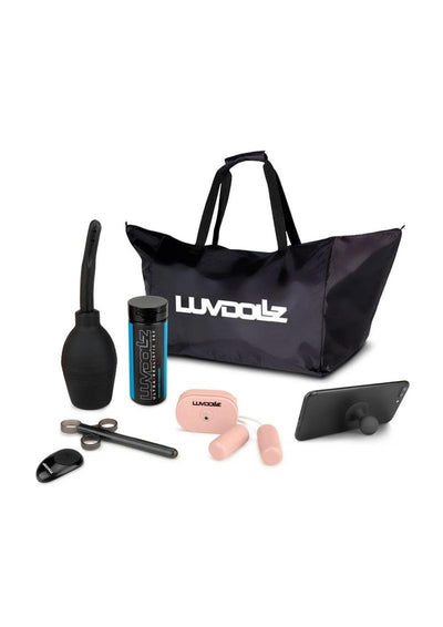 Luvdollz Remote Control Spread Eagle Vibrating Rechargeable Masturbator - Pussy and Ass - Vanilla